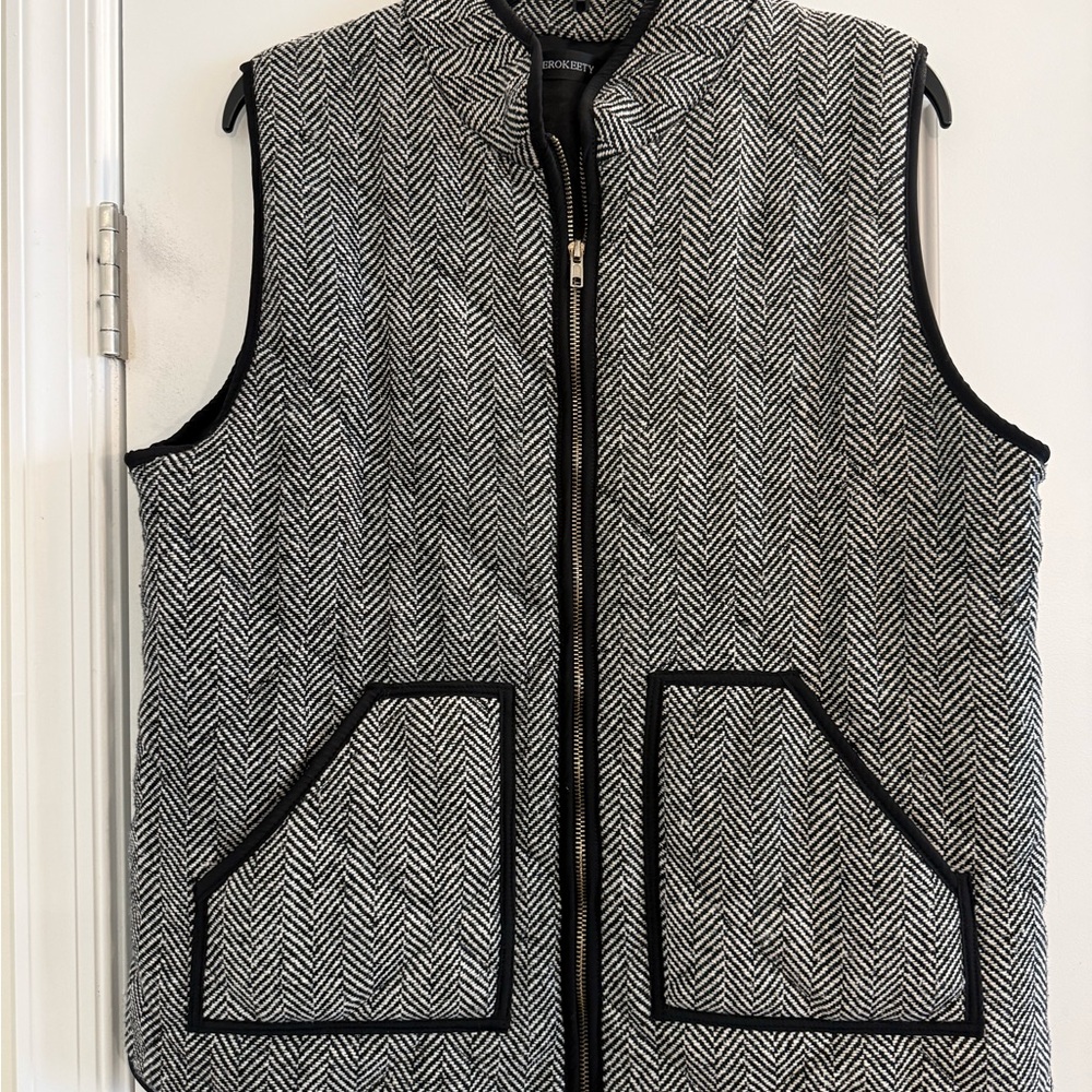 Herringbone Quilted Vest Zip Front Women’s Size XL - Picture 2 of 10